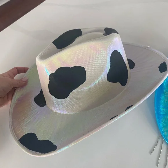 Cowgirl Hats (5) - holographic and rhinestones, hand painted m_636bc805c1c3468344da4529.jpg main image 3